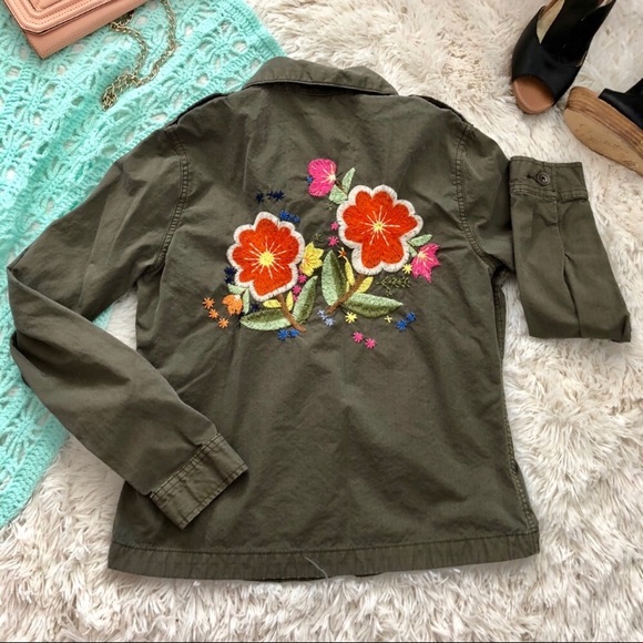 Lucky Brand Embroidered utilitarian olive Jacket - Picture 3 of 8